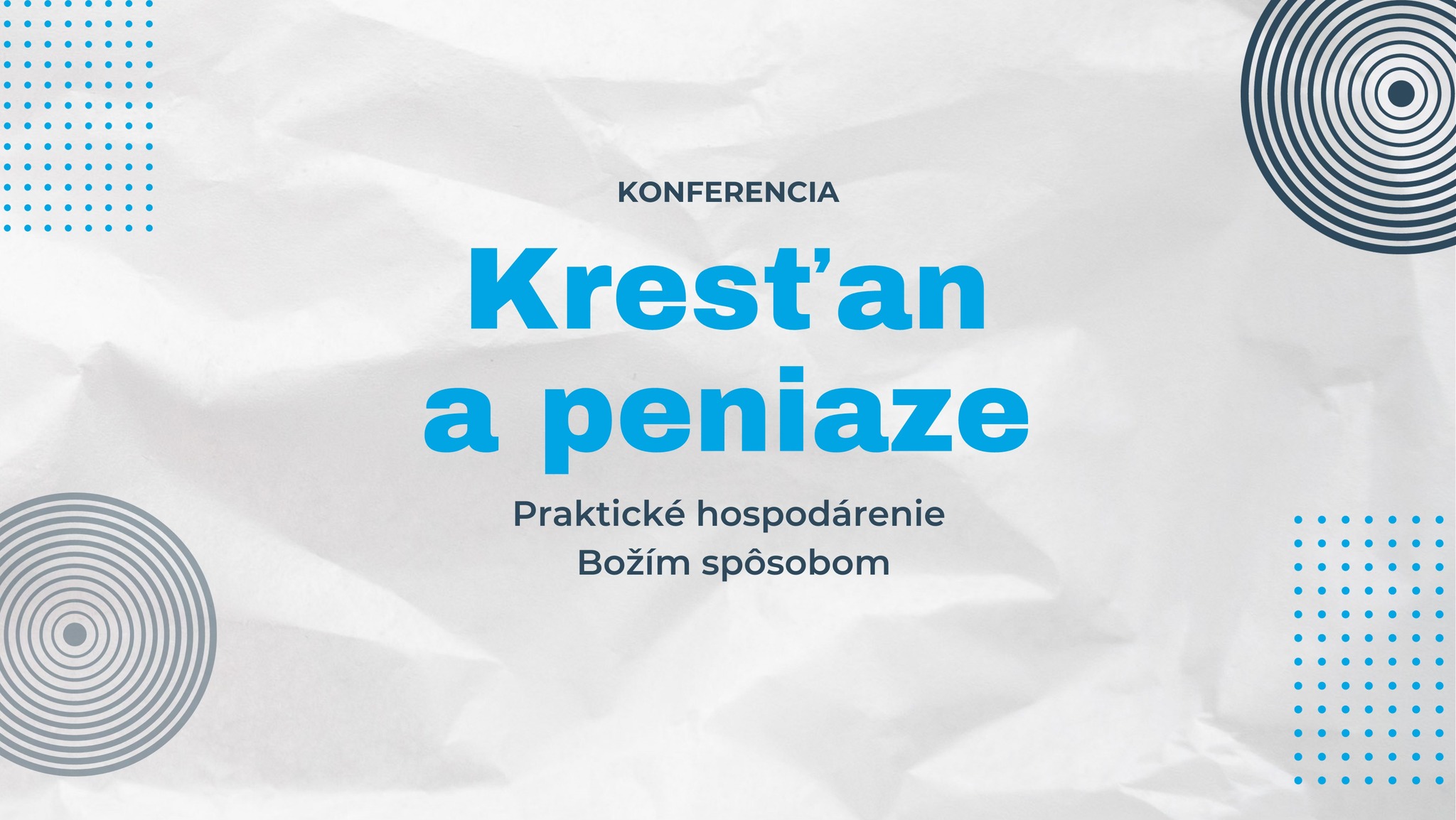 Konferencia: Kresťan a peniaze